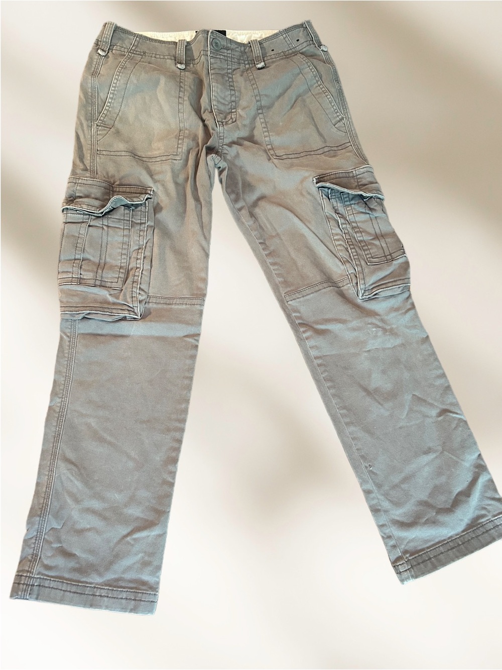 Hollister Men's Light Gray Tactical Cargo Pants